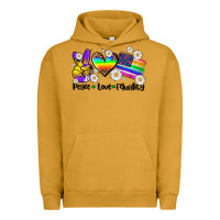 Pigment Peanut Butter peace love  equality Urban Hoodie - AdoDesignShop