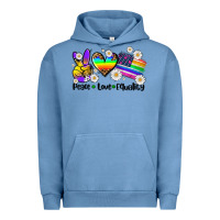 Pigment Pebble Blue peace love  equality Urban Hoodie - AdoDesignShop