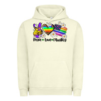 Pigment Pistachio peace love  equality Urban Hoodie - AdoDesignShop
