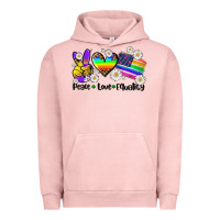Pigment Salmon peace love  equality Urban Hoodie - AdoDesignShop