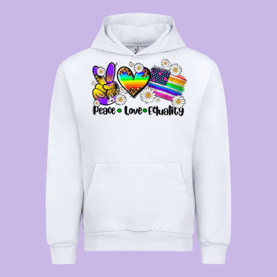Peace Love  Equality Urban Hoodie Designed By Adodesignshop