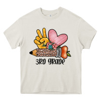 Cream peace love 3rd grade Heavy Core Tee - JahusDesignShop