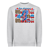 Heather Grey american mama Heavyweight Sweatshirt - CowhideDigitalArt