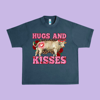 Hugs And Kisses Charolais Bull Urban Heavy Tee Designed By Ranaportraitstore