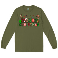 Army Green merry christmas Long Sleeve Tee - OliviaCreatesArt