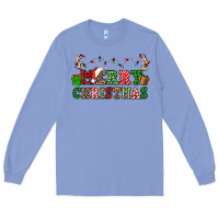 Colony Blue merry christmas Long Sleeve Tee - OliviaCreatesArt