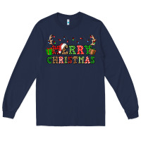 Navy merry christmas Long Sleeve Tee - OliviaCreatesArt