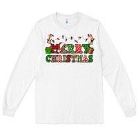 White merry christmas Long Sleeve Tee - OliviaCreatesArt
