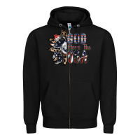 Black god bless the usa Zipper Hoodie - SublimationCraftShop
