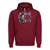 Burgundy god bless the usa Zipper Hoodie - SublimationCraftShop