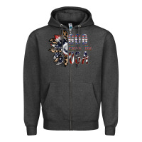 Charcoal Heather god bless the usa Zipper Hoodie - SublimationCraftShop