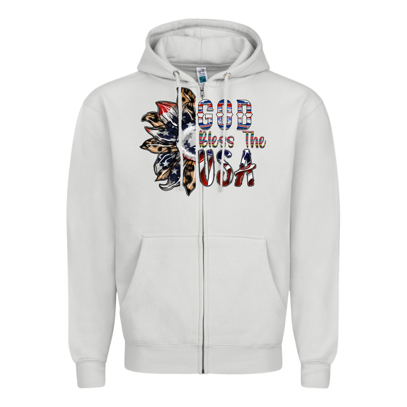 God Bless The Usa Zipper Hoodie by SublimationCraftShop | Teevron