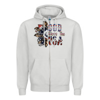 Dove Grey god bless the usa Zipper Hoodie - SublimationCraftShop