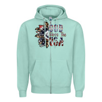 Seafoam god bless the usa Zipper Hoodie - SublimationCraftShop