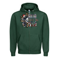 Sports Green god bless the usa Zipper Hoodie - SublimationCraftShop