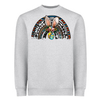 Heather Grey easter rainbow Heavyweight Sweatshirt - CowhideDigitalArt
