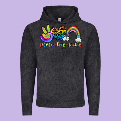 Peace Love Pride Vintage Hoodie Designed By Cowgirlartshop