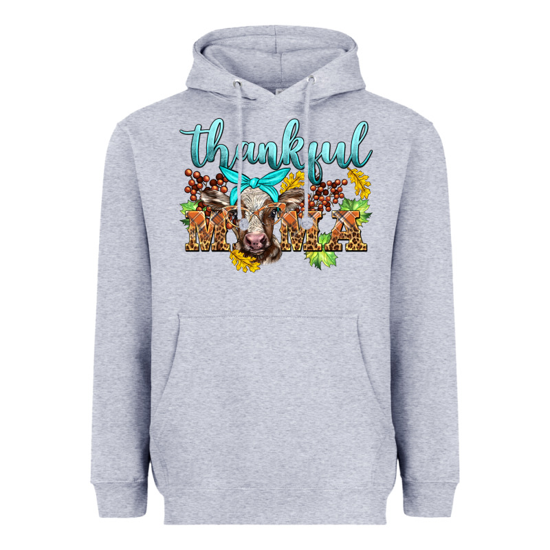 Thankful Mama Cow Heavyweight Hoodie by BarkalooDesign | Teevron