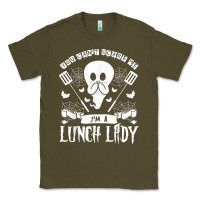 Army Green lunch lady halloween ghost cafeteria worker all hallows' eve t shirt Classic Tee - trangStudio