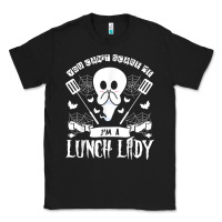 Black lunch lady halloween ghost cafeteria worker all hallows' eve t shirt Classic Tee - trangStudio