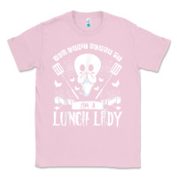 Bubblegum Pink lunch lady halloween ghost cafeteria worker all hallows' eve t shirt Classic Tee - trangStudio