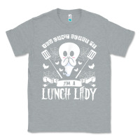 Heather Grey lunch lady halloween ghost cafeteria worker all hallows' eve t shirt Classic Tee - trangStudio