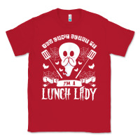 Red lunch lady halloween ghost cafeteria worker all hallows' eve t shirt Classic Tee - trangStudio