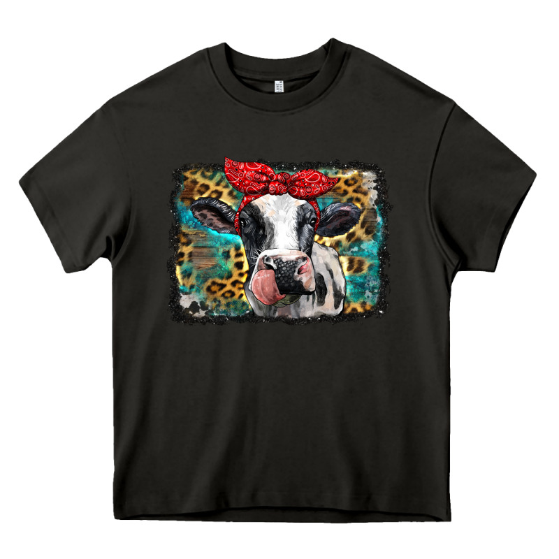 Holstein Cow With Glitter And Leopard Background Heavy Core Tee by BarkalooDesign | Teevron