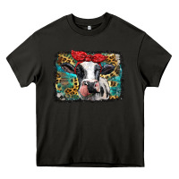 Asphalt holstein cow with glitter and leopard background Heavy Core Tee - BarkalooDesign