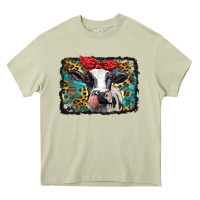 Mossy holstein cow with glitter and leopard background Heavy Core Tee - BarkalooDesign