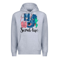 Heather Grey Scrub Life Nurse Premium Hoodie - LillyAllenDesigns