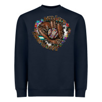 Navy Autism Awareness Baseball Heavyweight Sweatshirt - CowhideDigitalArt