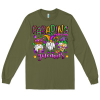 Army Green parading with my gnomies Long Sleeve Tee - OliviaCreatesArt