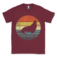 Burgundy Seal Lover Gifts Retro Vintage Sea Lion Animal Silhouette Classic Tee - trangStudio
