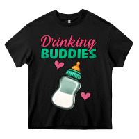 Black drinking buddies baby bottle Heavy Core Tee - Jasminsmagicworld