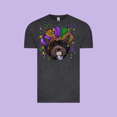 Mardi Gras Havanese Dog With Hat Vintage Tee Designed By Ranaportraitstore