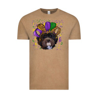 Vintage Coffee Mardi Gras Havanese Dog with Hat Vintage Tee - RanaPortraitStore