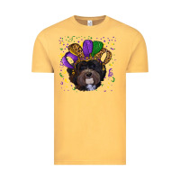 Vintage Mustard Mardi Gras Havanese Dog with Hat Vintage Tee - RanaPortraitStore