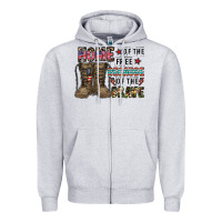 Heather Grey home of the free beacause of the brave Zipper Hoodie - CowhideDigitalArt