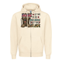 Sandshell home of the free beacause of the brave Zipper Hoodie - CowhideDigitalArt