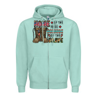Seafoam home of the free beacause of the brave Zipper Hoodie - CowhideDigitalArt