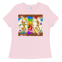 Bubblegum Pink best teacher ever Ladies Tee - NancyCooperArtShop