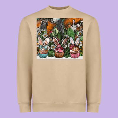Easter Heavyweight Sweatshirt Designed By Cowhidedigitalart