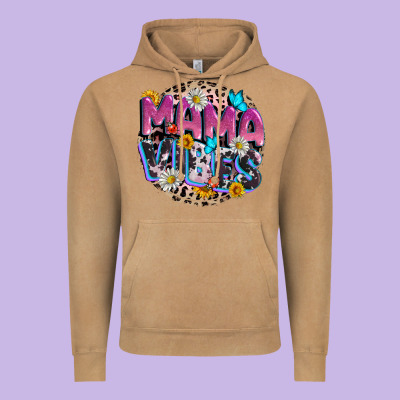 Mama Vibes Mother's Day Vintage Hoodie Designed By Cowgirlartshop