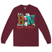 Burgundy registered nurse Long Sleeve Tee - OliviaCreatesArt