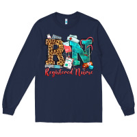 Navy registered nurse Long Sleeve Tee - OliviaCreatesArt