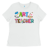 White art teacher Ladies Tee - NancyCooperArtShop