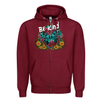 Burgundy be kind Zipper Hoodie - SublimationCraftShop