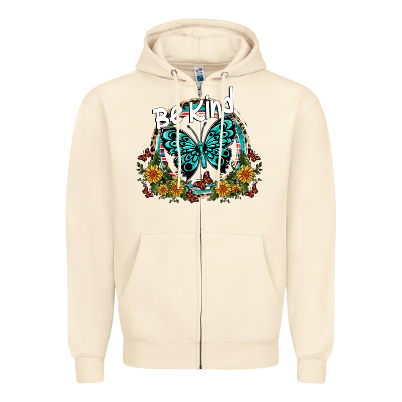 Be Kind Zipper Hoodie by SublimationCraftShop | Teevron