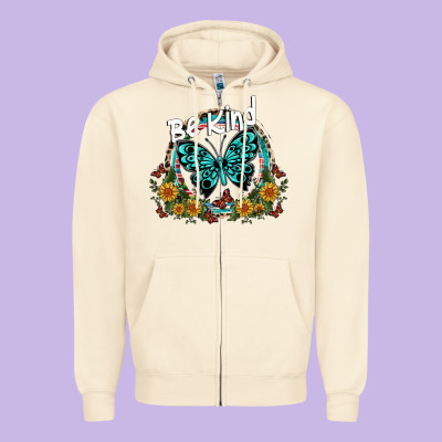Be Kind Zipper Hoodie Designed By Sublimationcraftshop